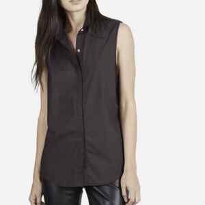 Everlane Black Sleeveless Button Top Poplin Size XS NWOT